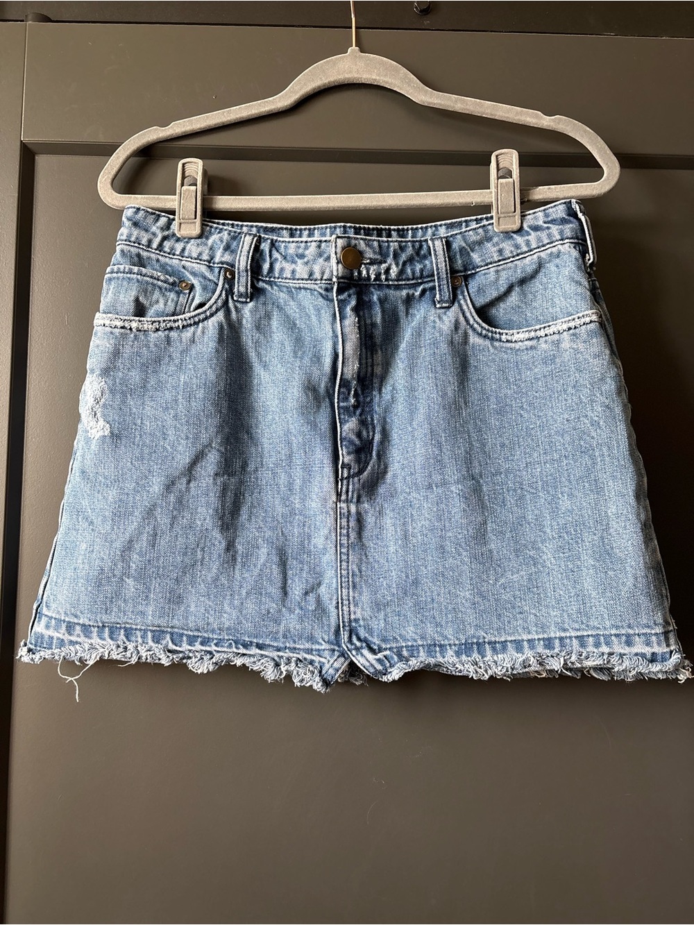 Free People Light Blue Denim Mini Skirt